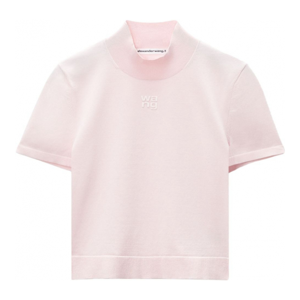 Top à manches courtes 'Logo-Embossed Knitted' pour Femmes