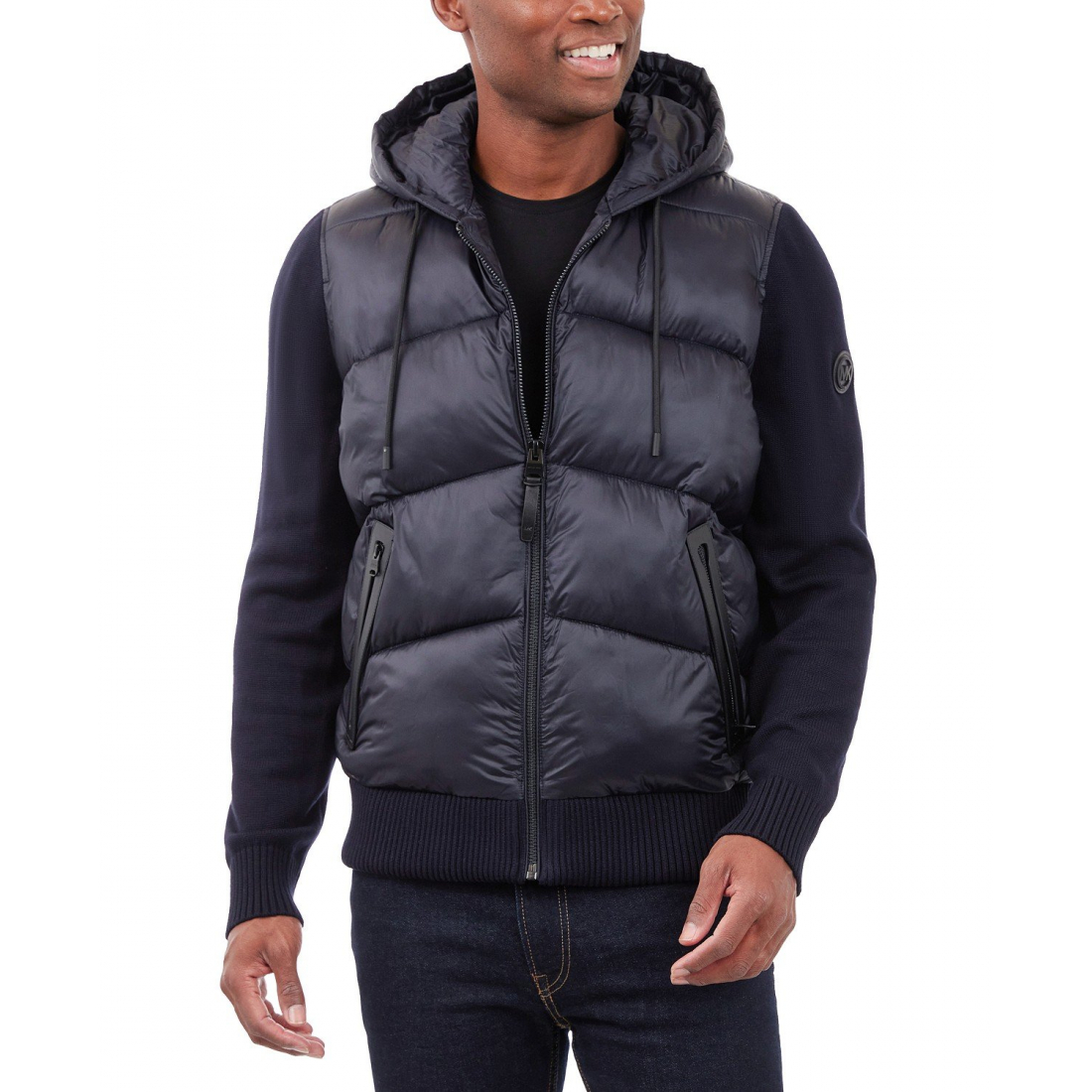 Veste matelassée 'Mixed-Media Hooded Zip' pour Hommes