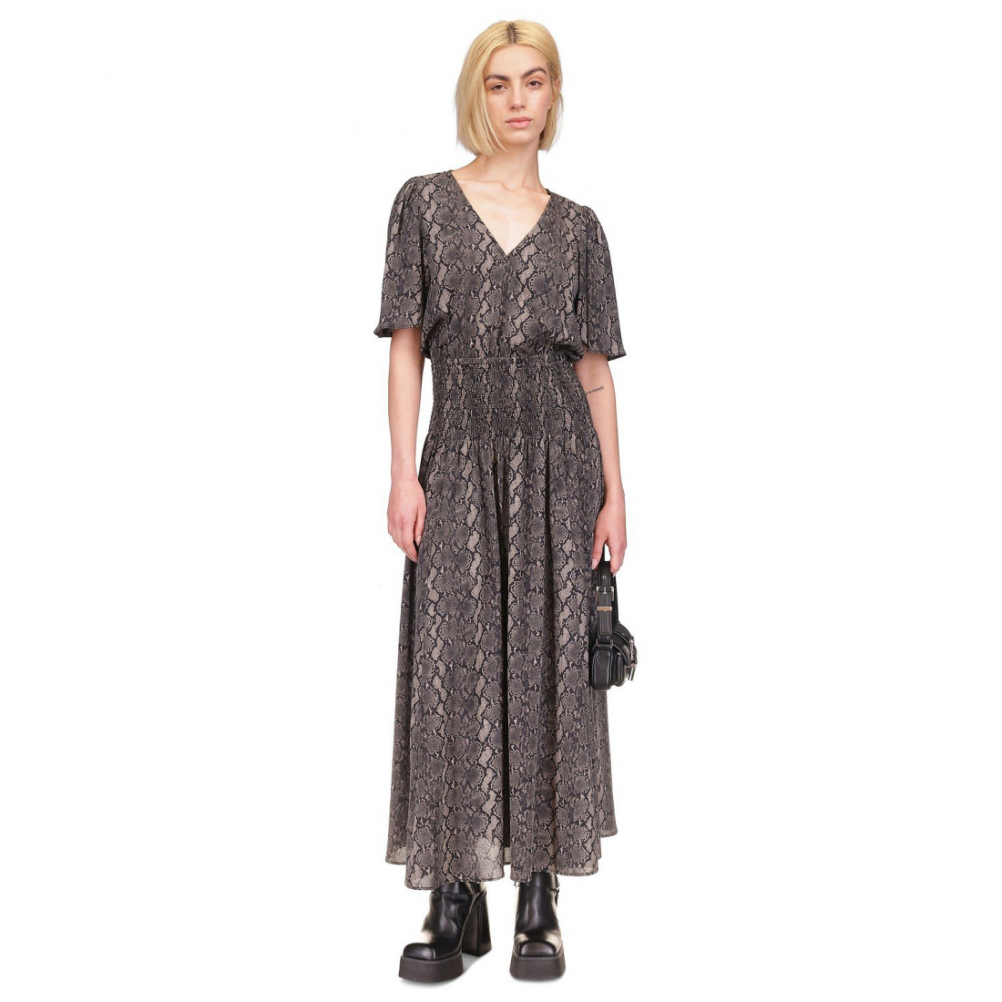 Women's 'Snake-Print Smocked' Maxi Dress