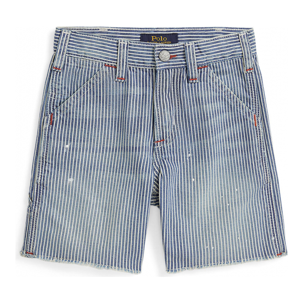 'Indigo Striped Denim Carpenter Shorts' pour Enfant et petit garçon