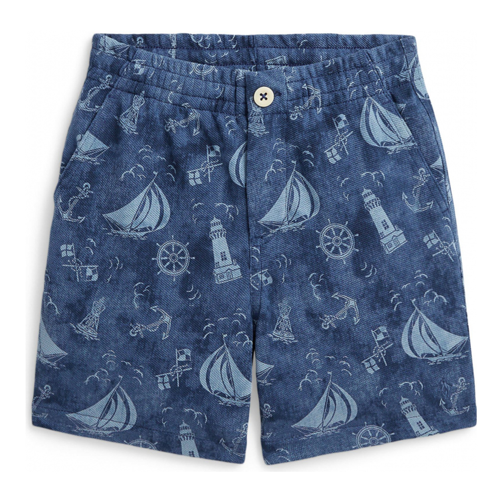 'Nautical Printed Cotton Mesh Shorts' pour Enfant et petit garçon