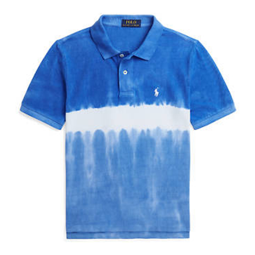 'Tie Dye Cotton Mesh Polo Shirt' pour Grands garçons
