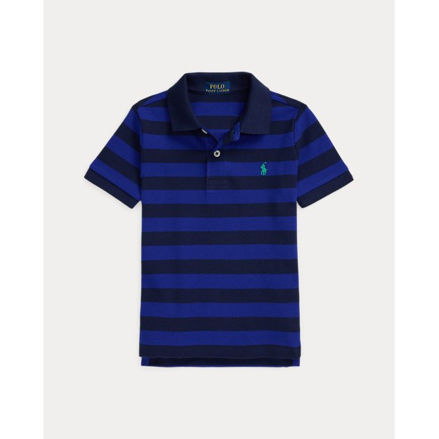 Little Boy's 'Striped Cotton Mesh Polo Shirt'
