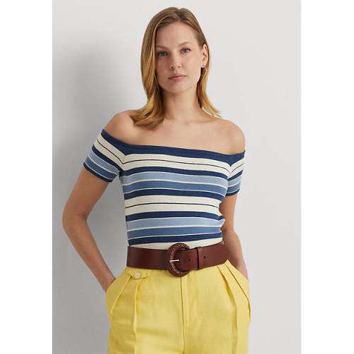 Women's 'Striped Off the Shoulder Sweater' Off-the-Shoulder Sweater