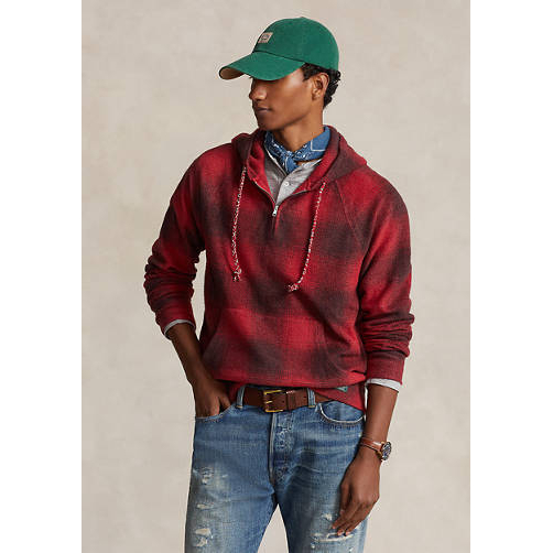 'Plaid Brushed Fleece Hoodie' pour Hommes