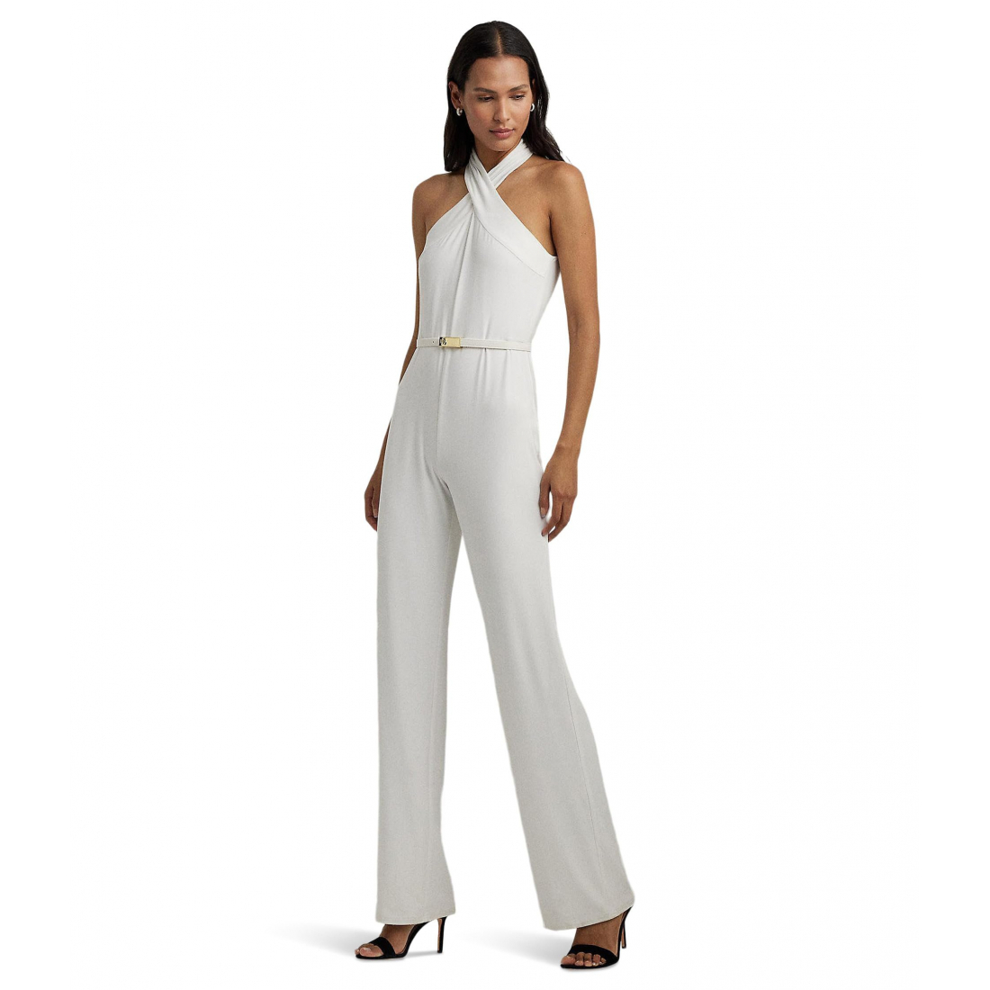 'Belted Jersey Halter Wide-Leg Jumpsuit' für Damen