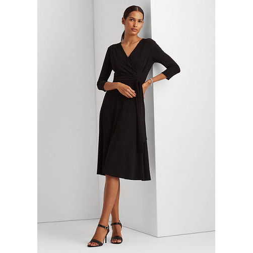 'Surplice Jersey' Midi Kleid für Damen