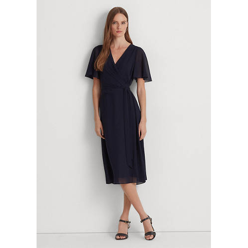 'Belted Georgette' Midi Kleid für Damen