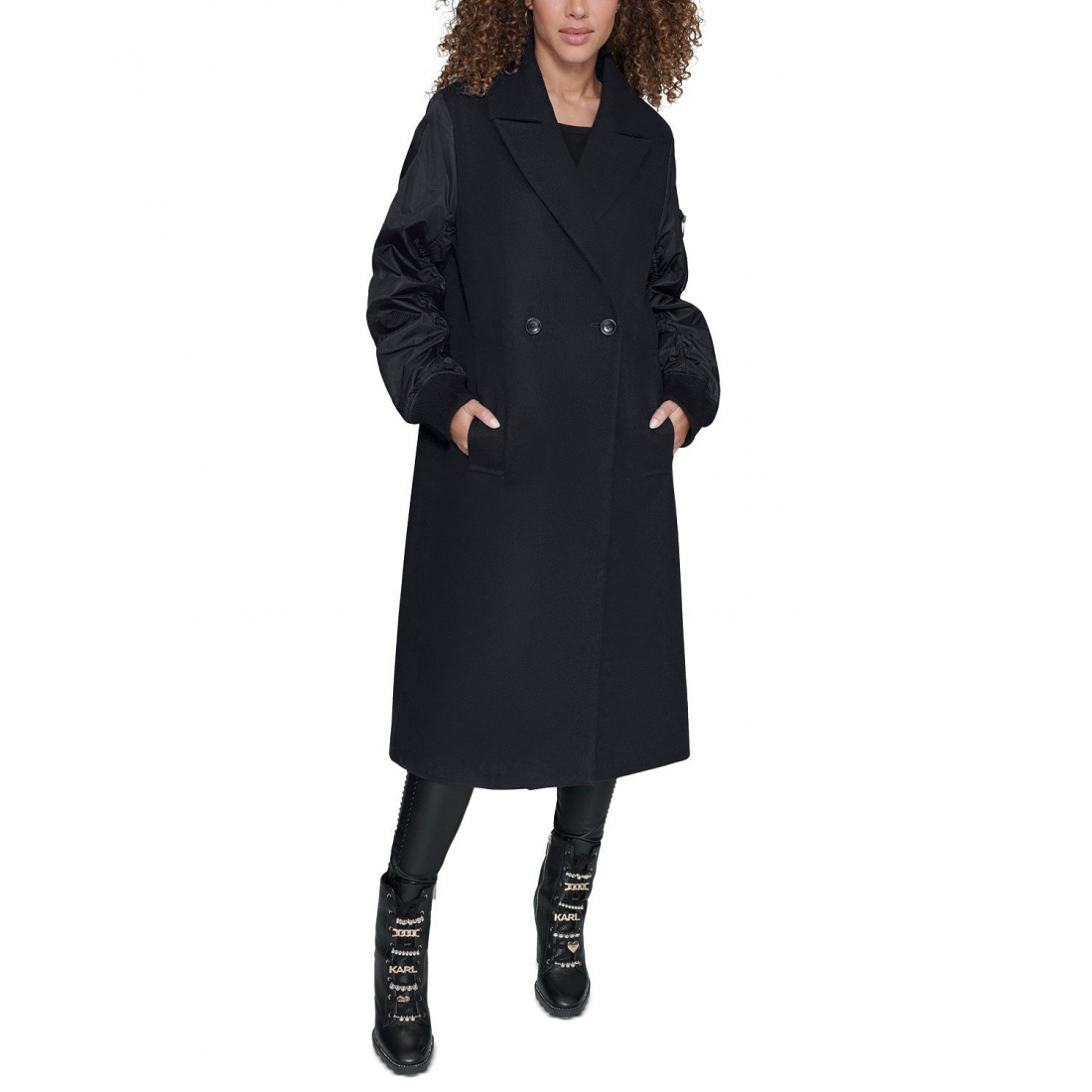 'Double-Breasted Notch-Collar Coat' Mantel für Damen