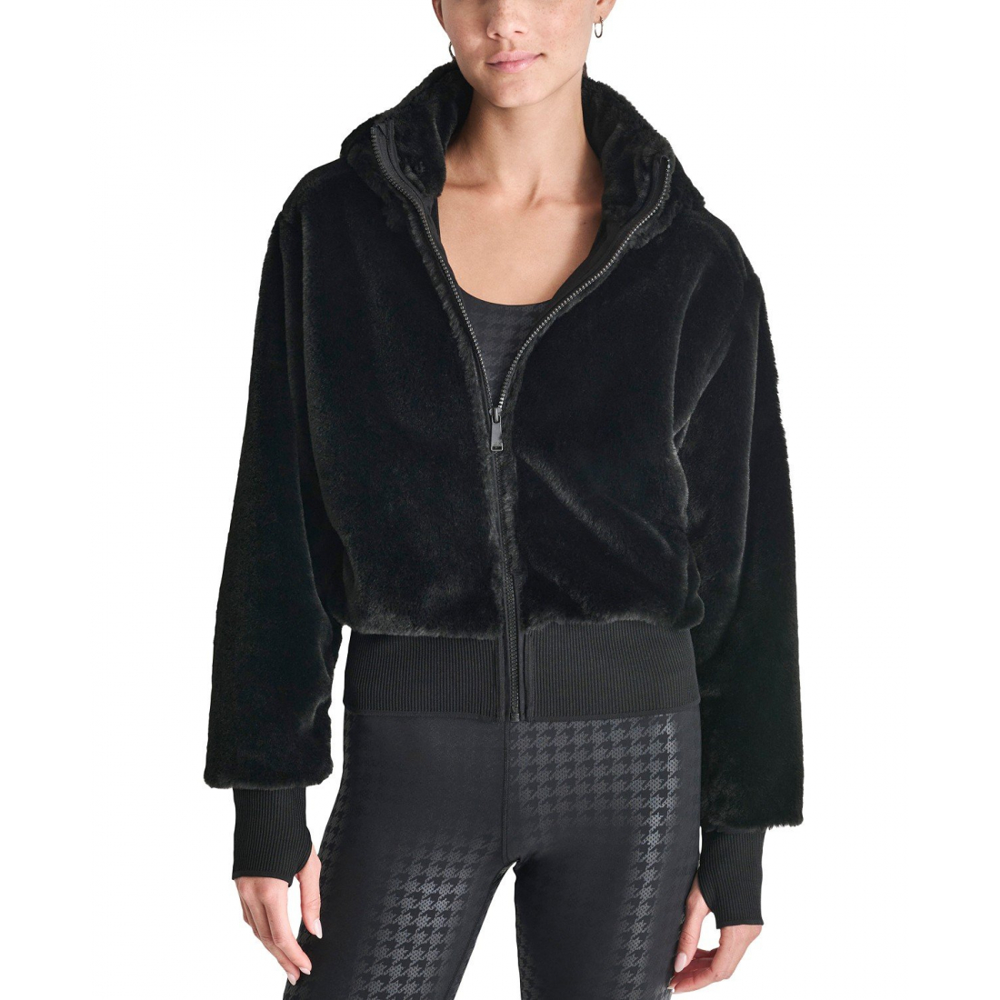 Blouson bomber 'Faux-Fur Zip-Front' pour Femmes