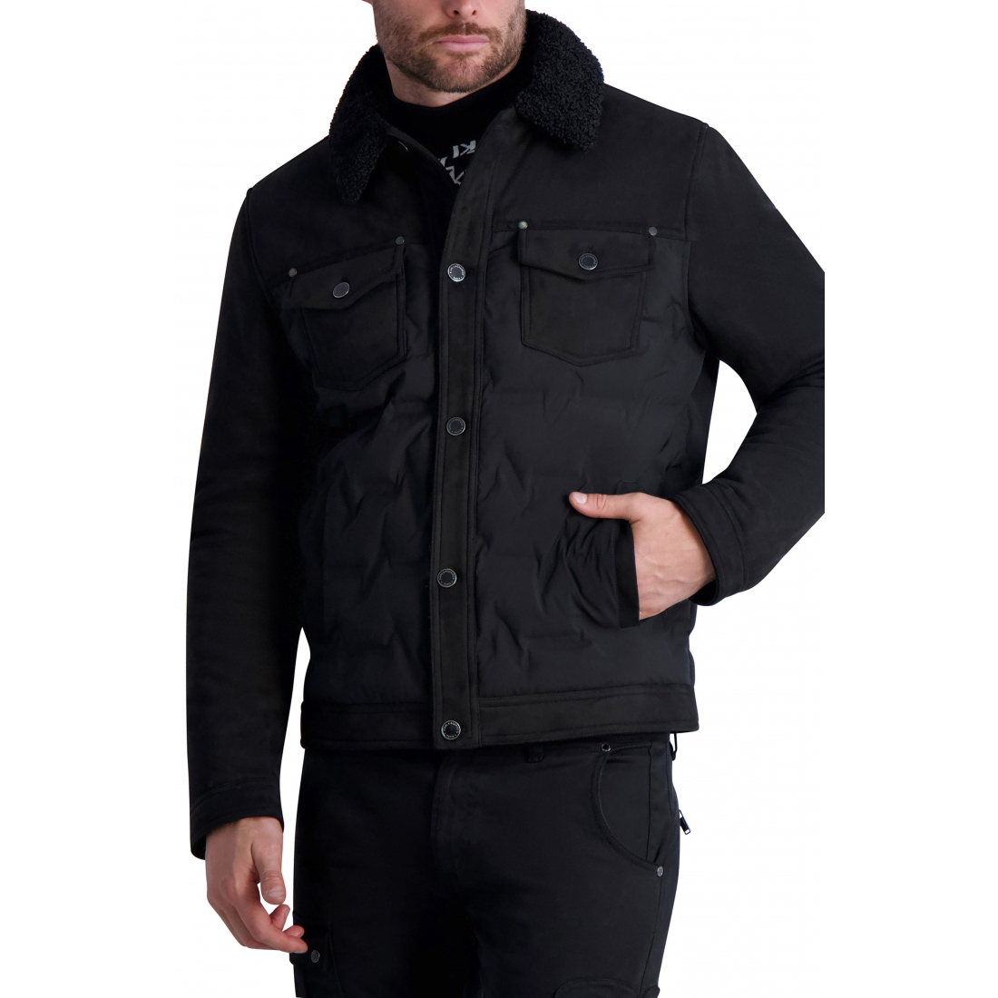 Veste 'Trucker with Faux Shearling Collar' pour Hommes