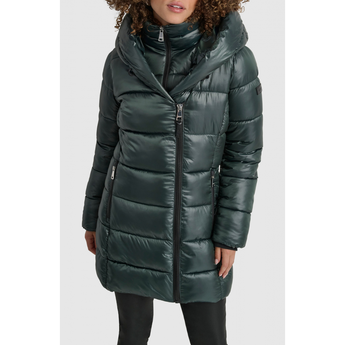 'Asymmetric Bib Packable Quilted' Mantel für Damen