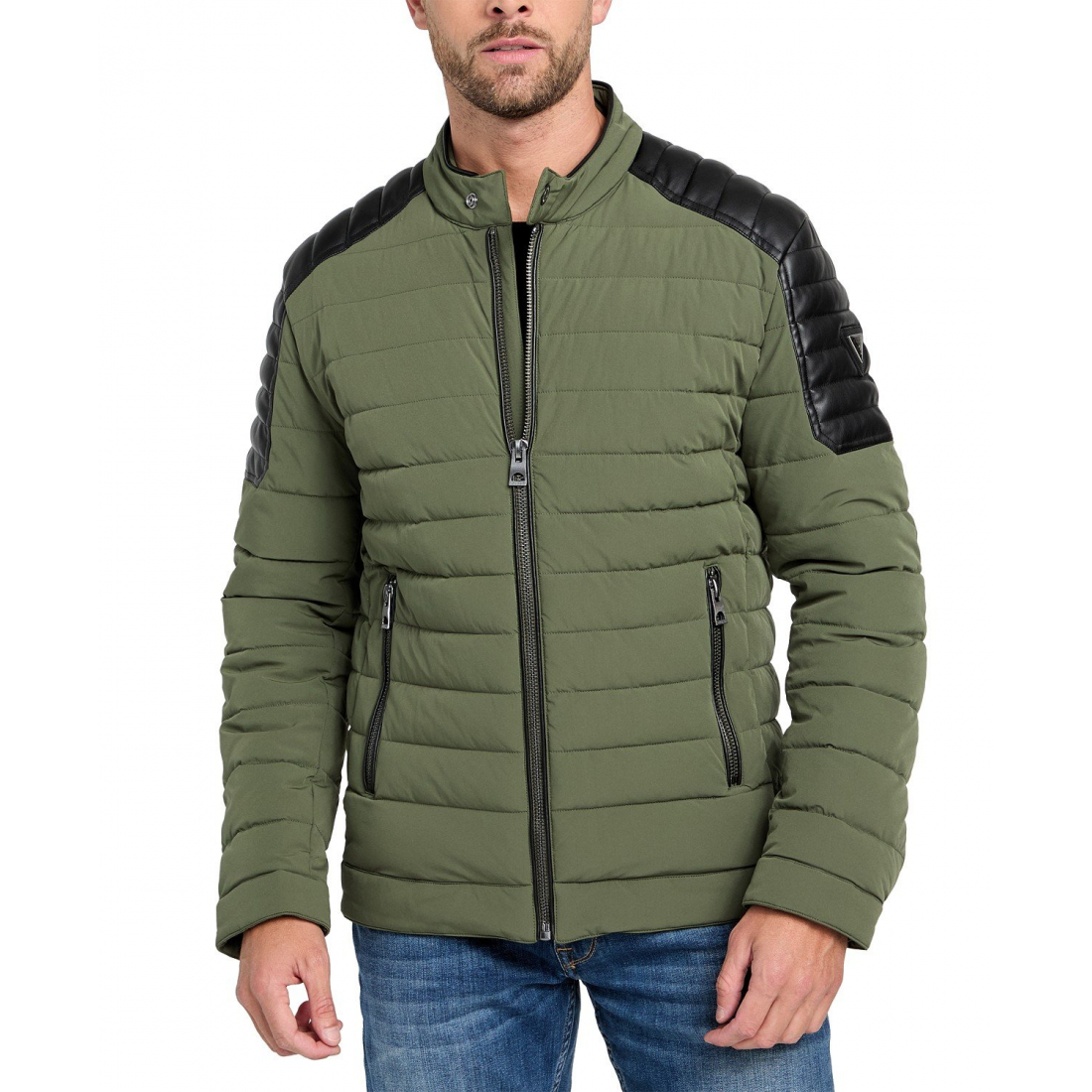 'Lightweight with Moto Detail' Gesteppte Jacke für Herren