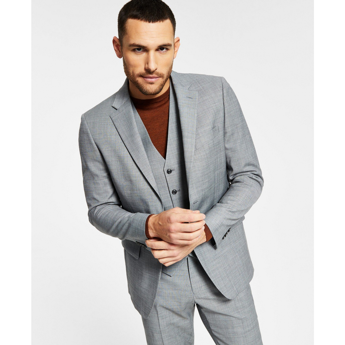 Veste 'Modern-Fit Wool TH-Flex Stretch Suit Separates Jacket' pour Hommes