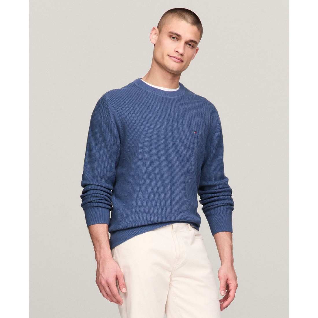 Pull 'Textured Knit Stripe Crewneck' pour Hommes