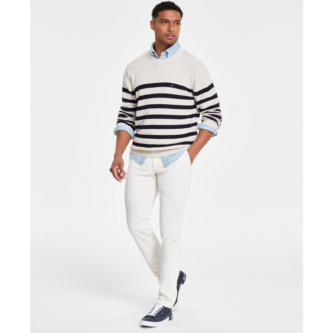 Men's 'Textured Knit Stripe Crewneck' Sweater