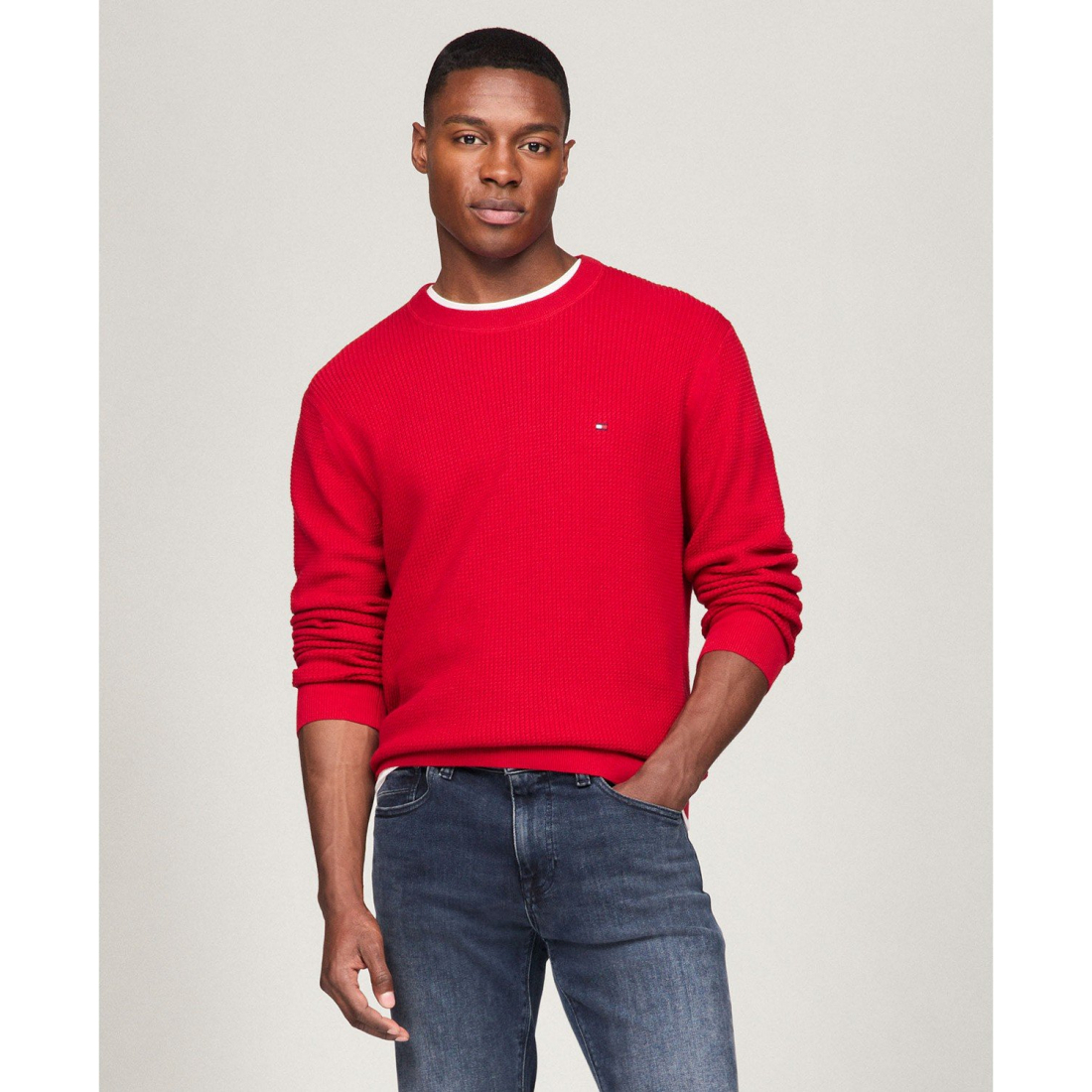 Pull 'Textured Knit Stripe Crewneck' pour Hommes