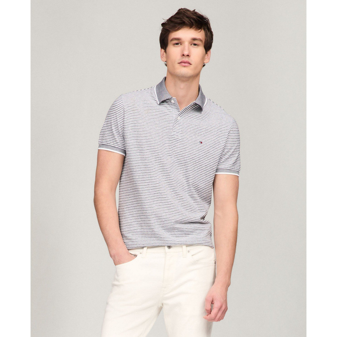 Polo 'Regular-Fit Tipped Linen' pour Hommes
