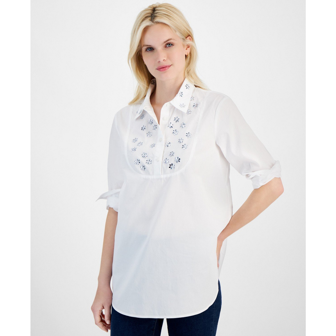 Chemise 'Cotton Embellished' pour Femmes