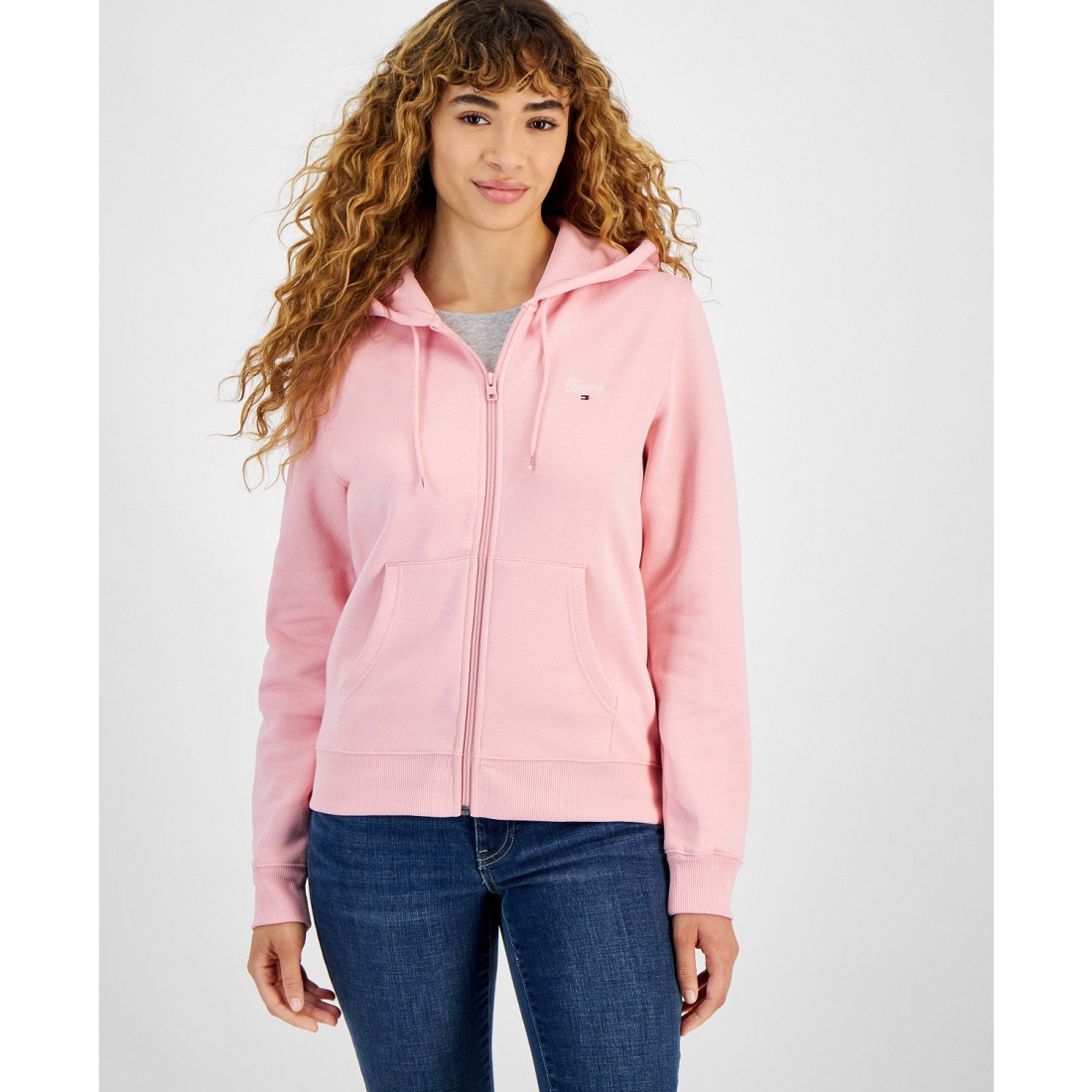 Sweatshirt à capuche  'Script Logo Zip-Front' pour Femmes
