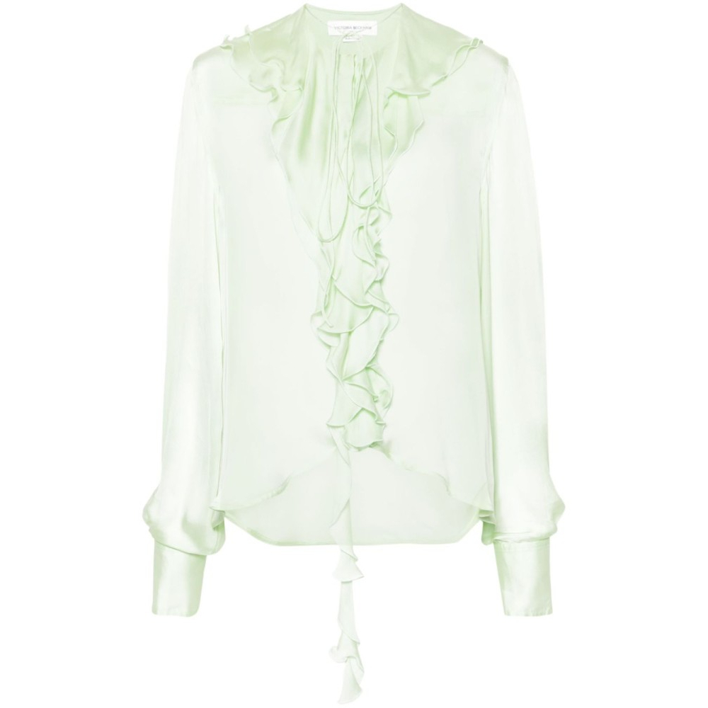 Chemise 'Romantic Semi-Sheer Ruffled' pour Femmes