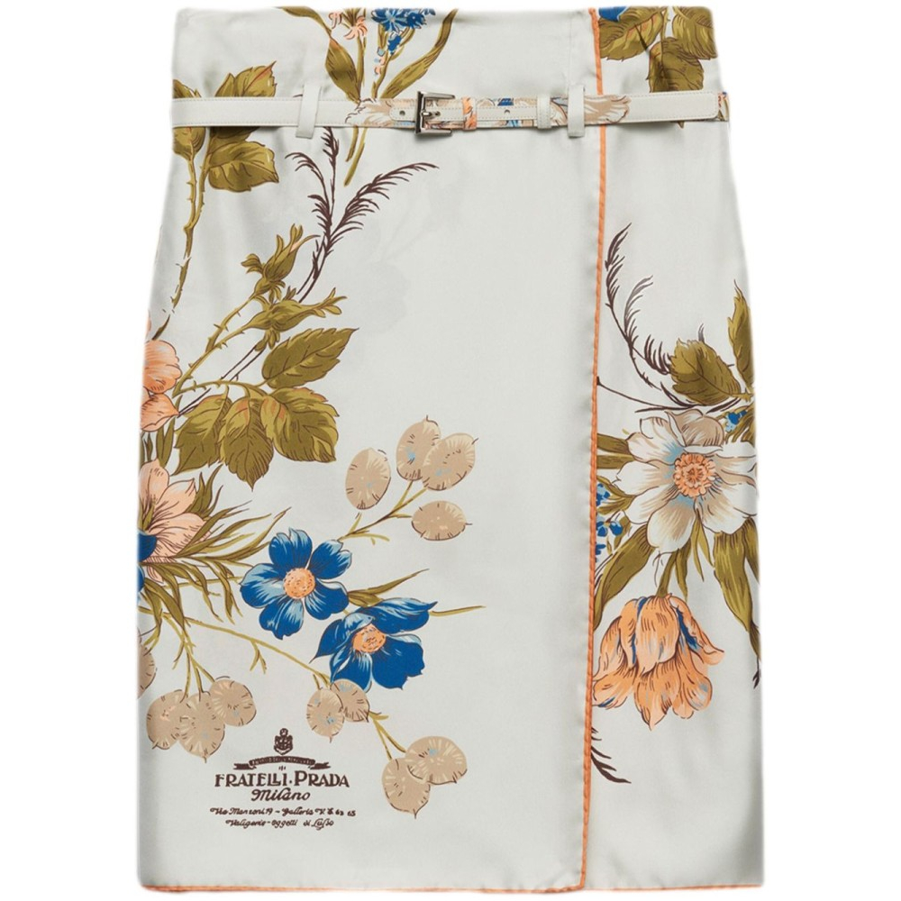 Jupe Midi 'Floral-Print' pour Femmes