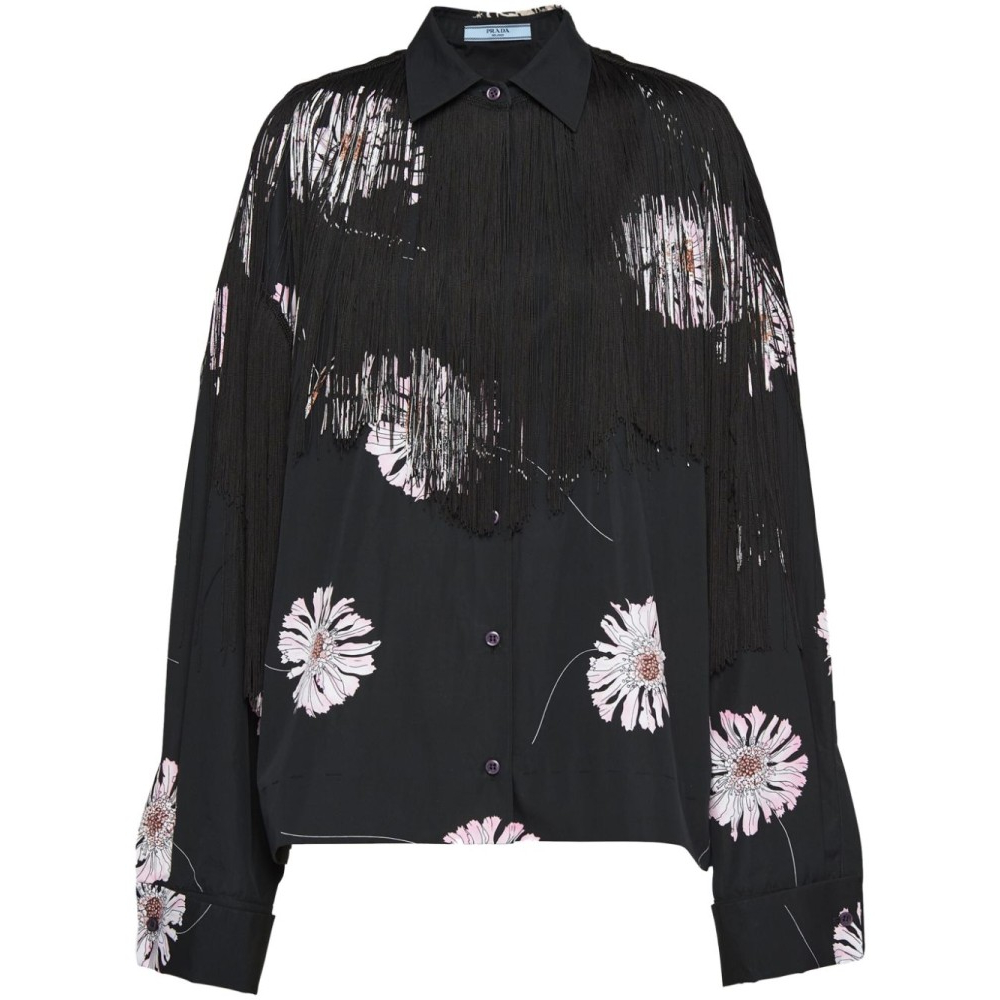 Chemise 'Floral-Print Fringed' pour Femmes