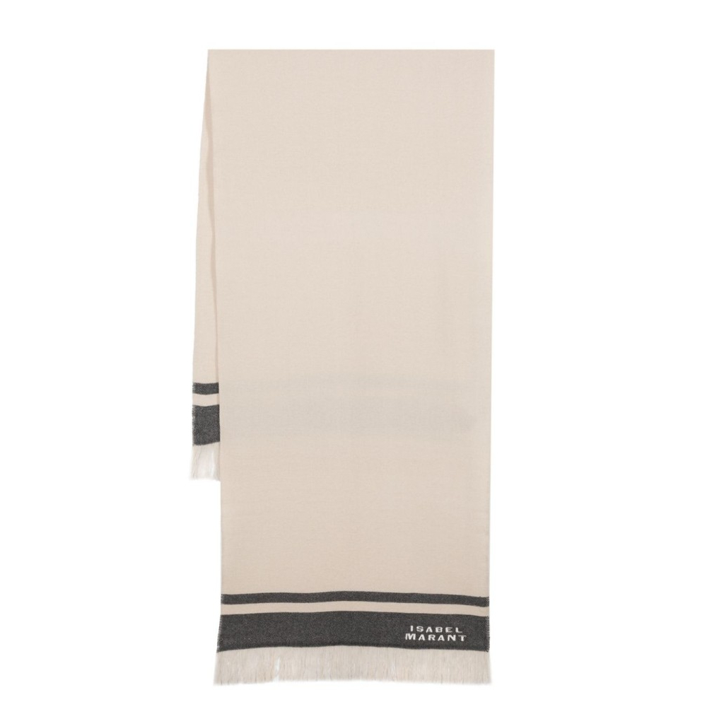 Écharpe en laine 'Logo-Embroidered Knit' pour Femmes