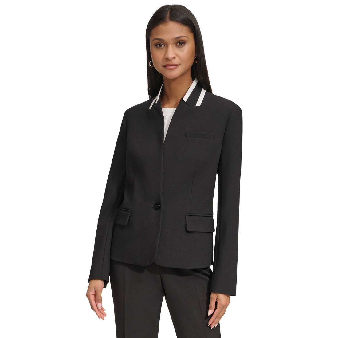 Blazer 'Karl Lagerfeld Reverse Lapel One Button Blazer' pour Femmes