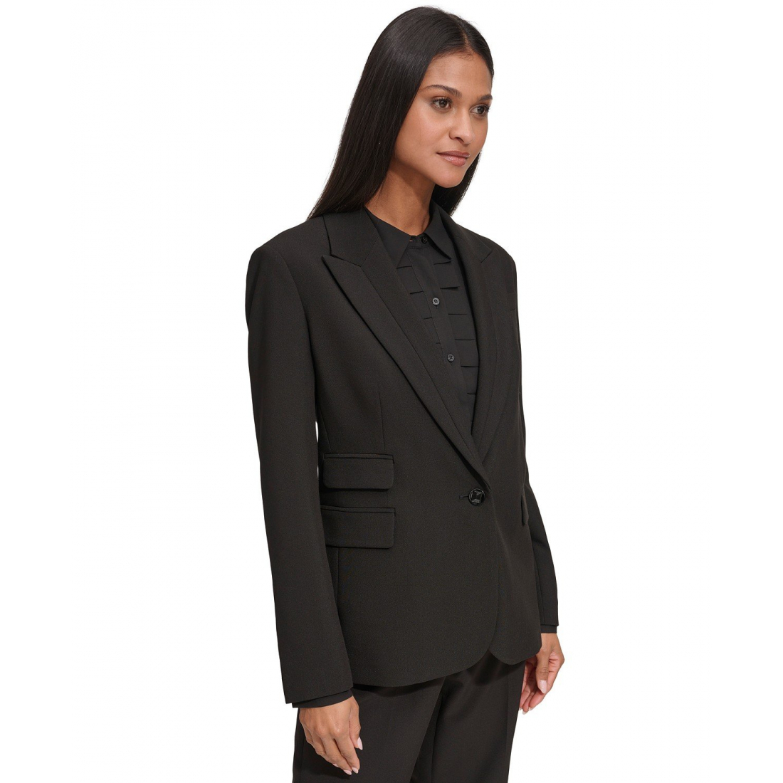 Blazer 'Karl Lagerfeld Notched Lapel One Button Blazer' pour Femmes