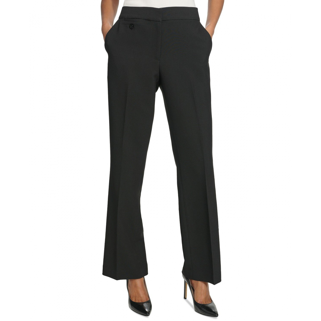 'Karl Lagerfeld Mid-Rise Crease-Front Bootcut Pants' pour Femmes