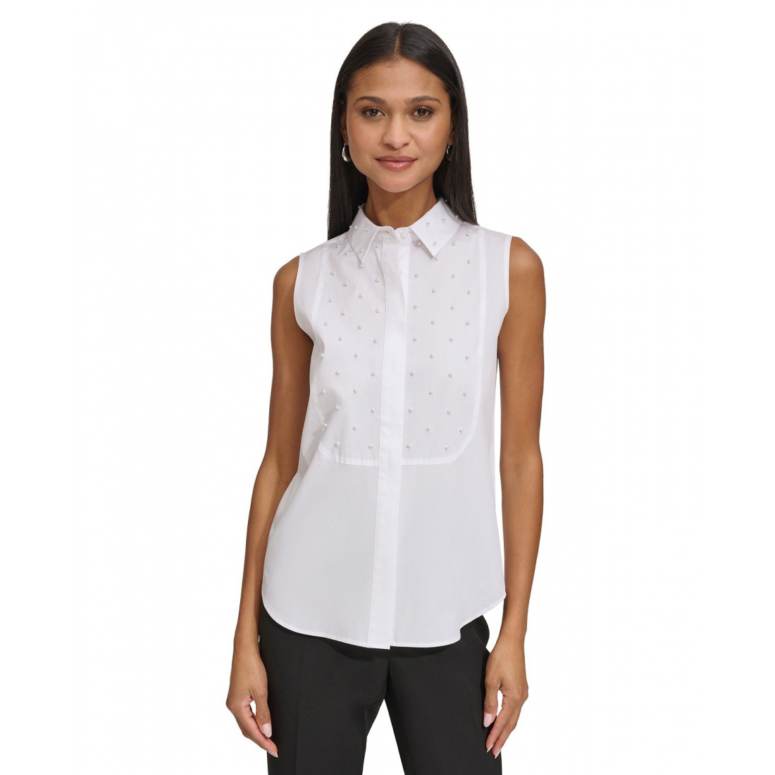 Chemise sans manches 'Embellished Bib Shirt' pour Femmes
