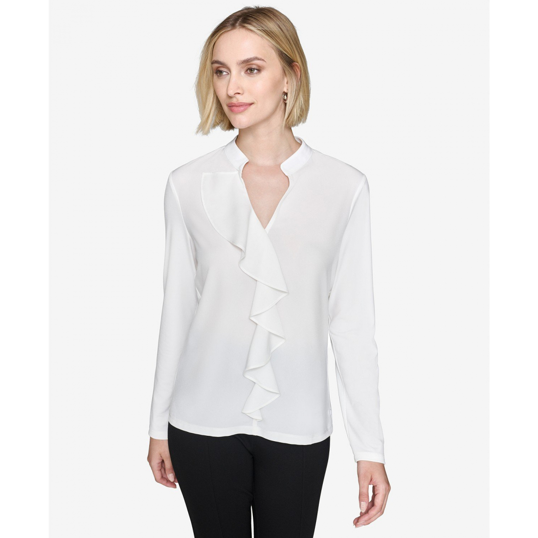 Blouse à manches longues 'Ruffled Long-Sleeve Blouse' pour Femmes