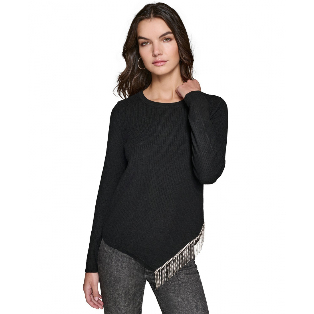 Women's 'Asymmetrical Crystal-Trim' Sweater