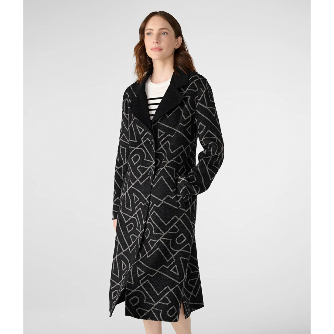 Manteau 'Monogram Print Single Breasted' pour Femmes