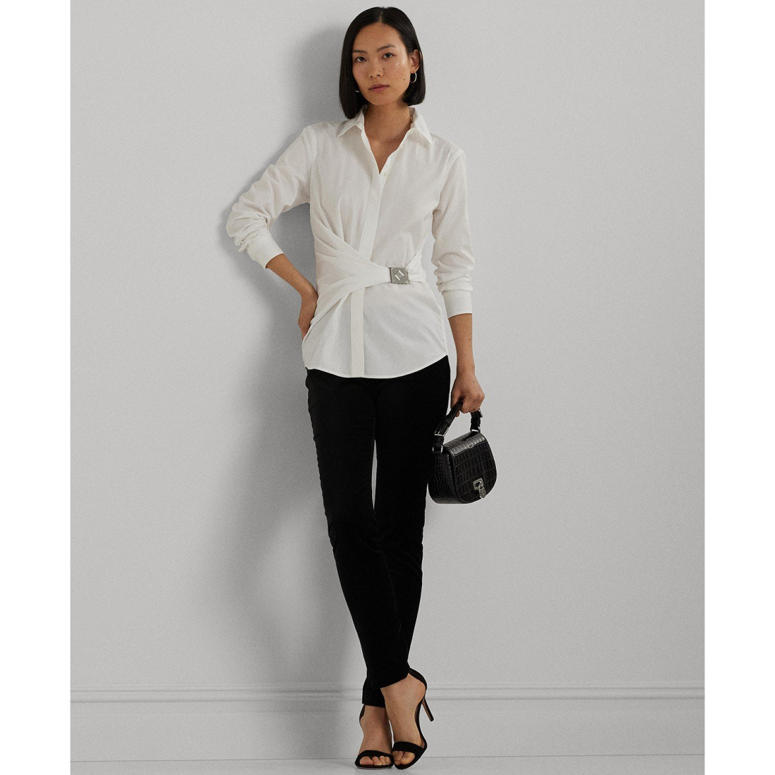 Chemise 'Buckle-Trim Broadcloth' pour Femmes