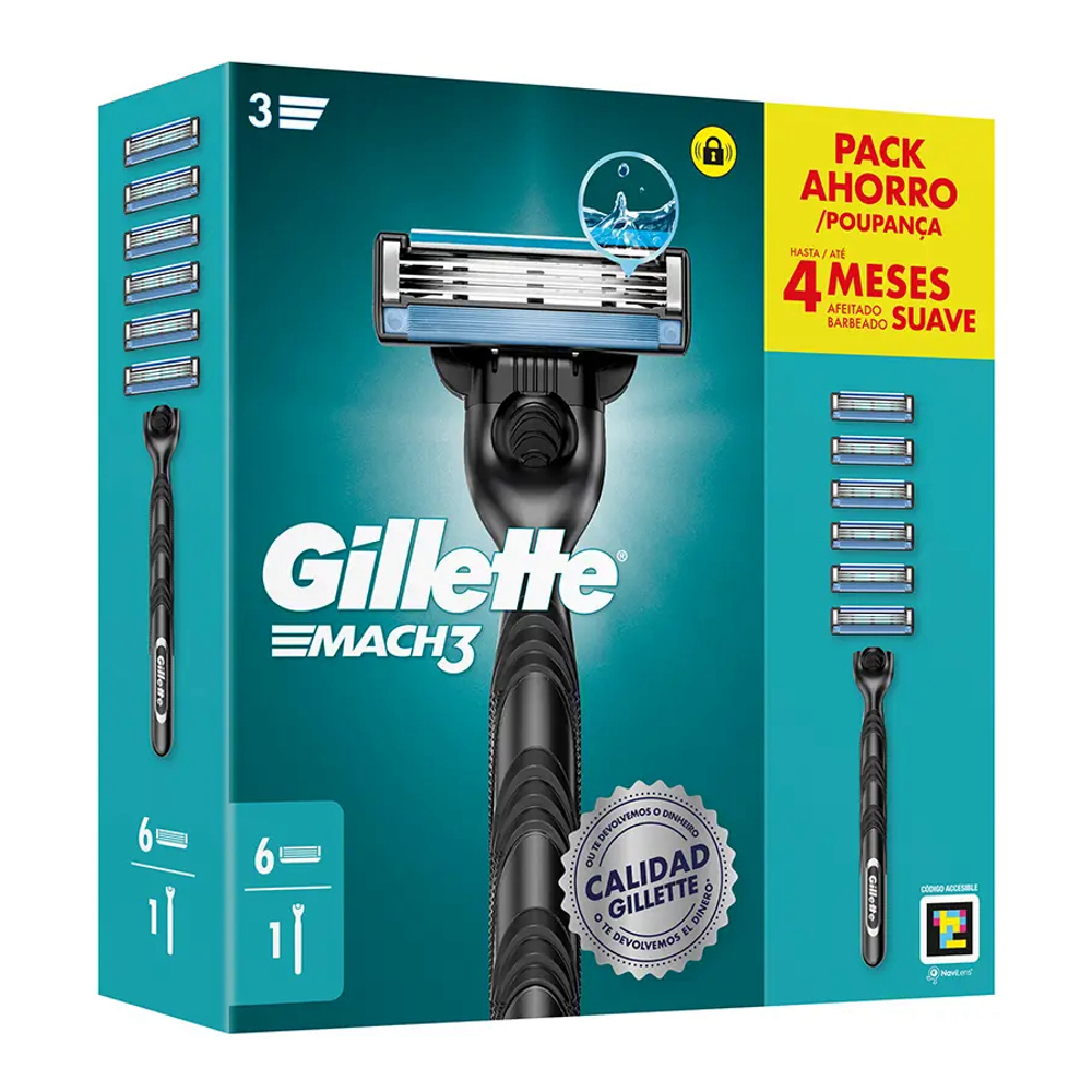 Rasoir + Recharge 'MACH3' - 6 Pièces