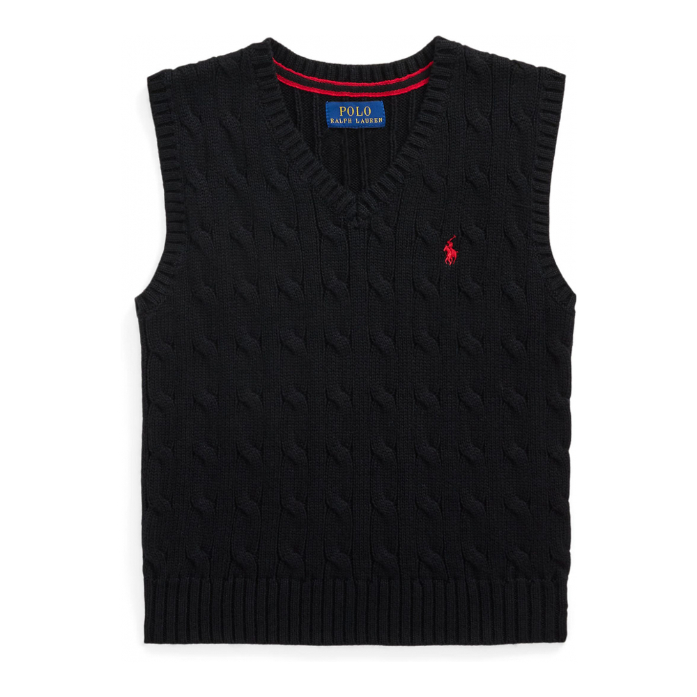 'Cable Knit Cotton Sweater Vest' pour Enfant et petit garçon