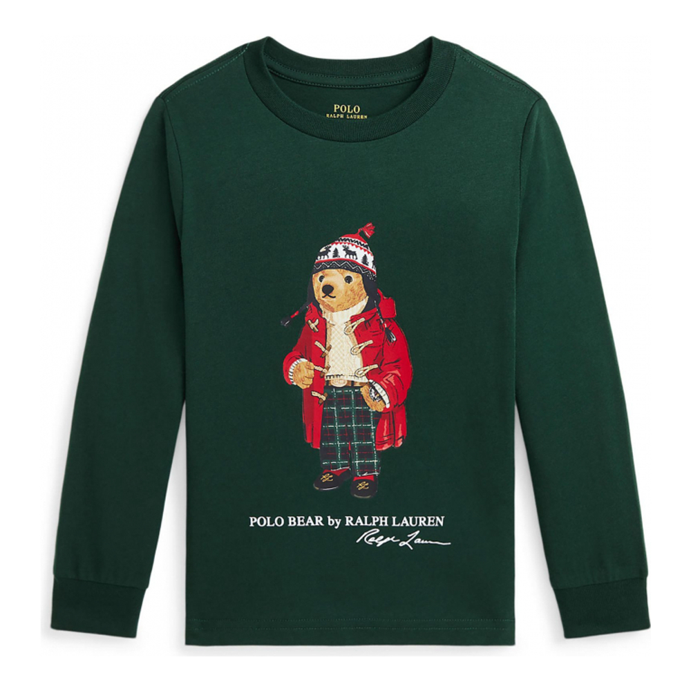 'Polo Bear Cotton Long Sleeve T-Shirt' pour Enfant et petit garçon