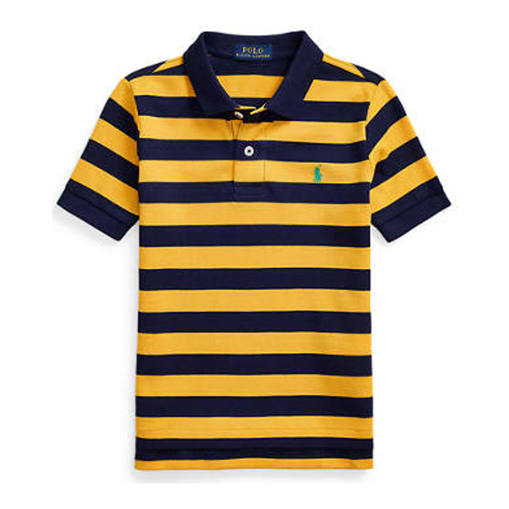 'Striped Cotton Mesh Polo Shirt' pour Petits garçons