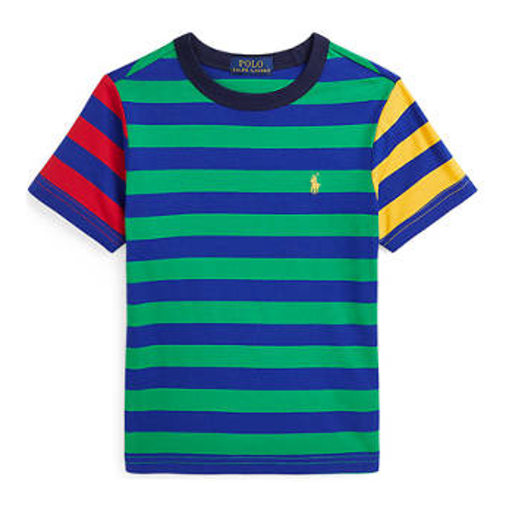 'Striped Cotton Jersey T-Shirt' pour Petits garçons