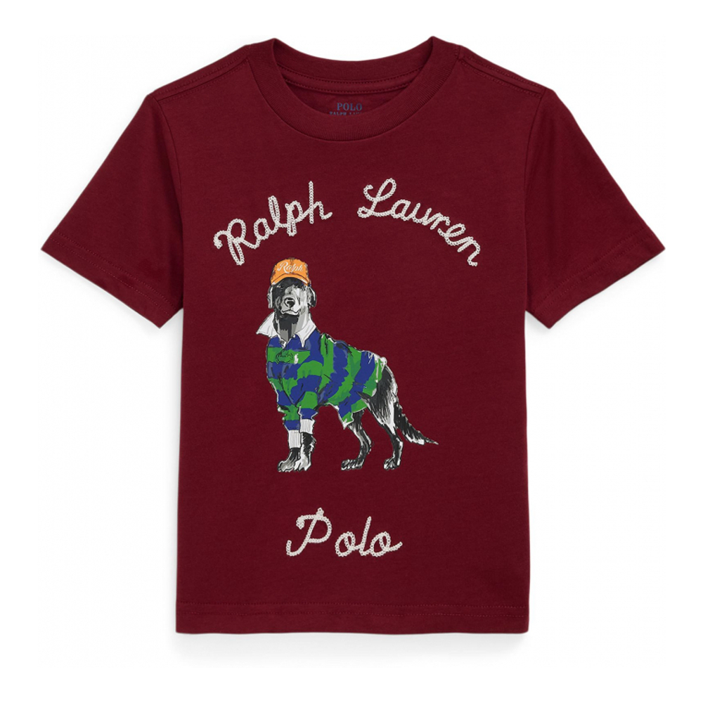 Toddler & Little Boy's 'Dog Printed Cotton Jersey T-Shirt'