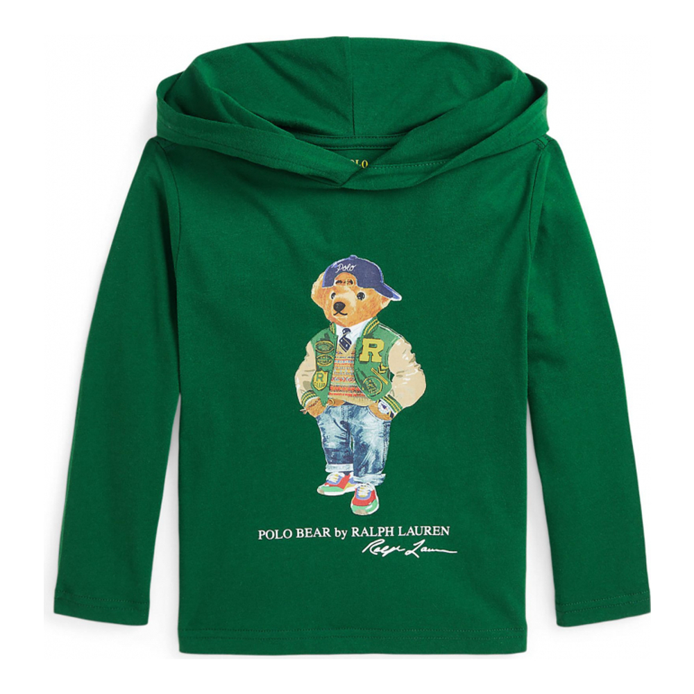 Toddler & Little Boy's 'Polo Bear Cotton Jersey Hooded Tee'