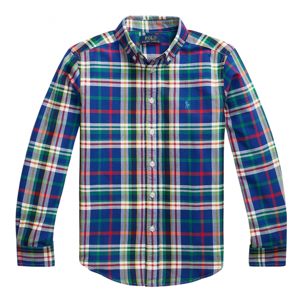 'Plaid Cotton Oxford Shirt' pour Grands garçons