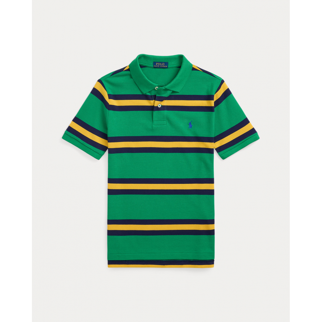 'Striped Cotton Mesh Polo Shirt' pour Grands garçons