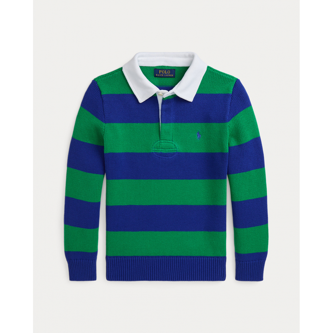 'Striped Cotton Rugby Sweater' pour Grands garçons