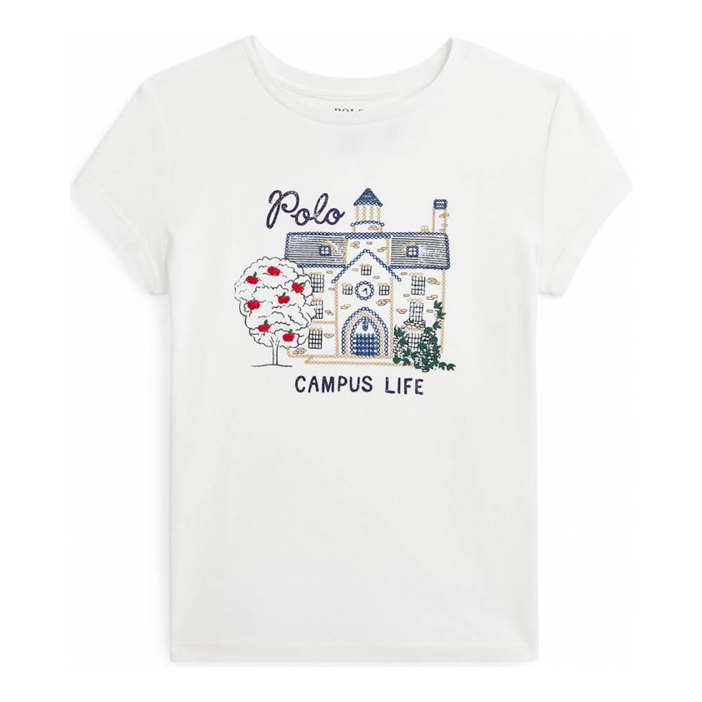 Big Girl's 'Campus-Graphic Cotton Jersey Tee'