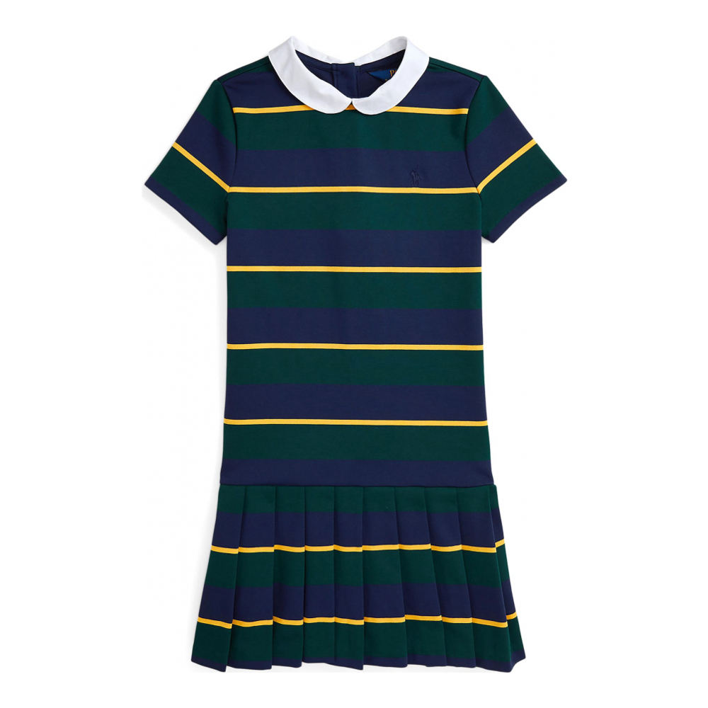 Big Girl's 'Striped Pleated Ponte Dress'