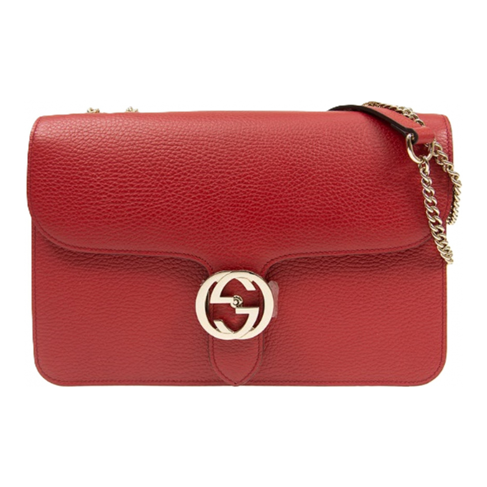 'Medium Interlocking GG Gold With Chain' Umhängetasche für Damen