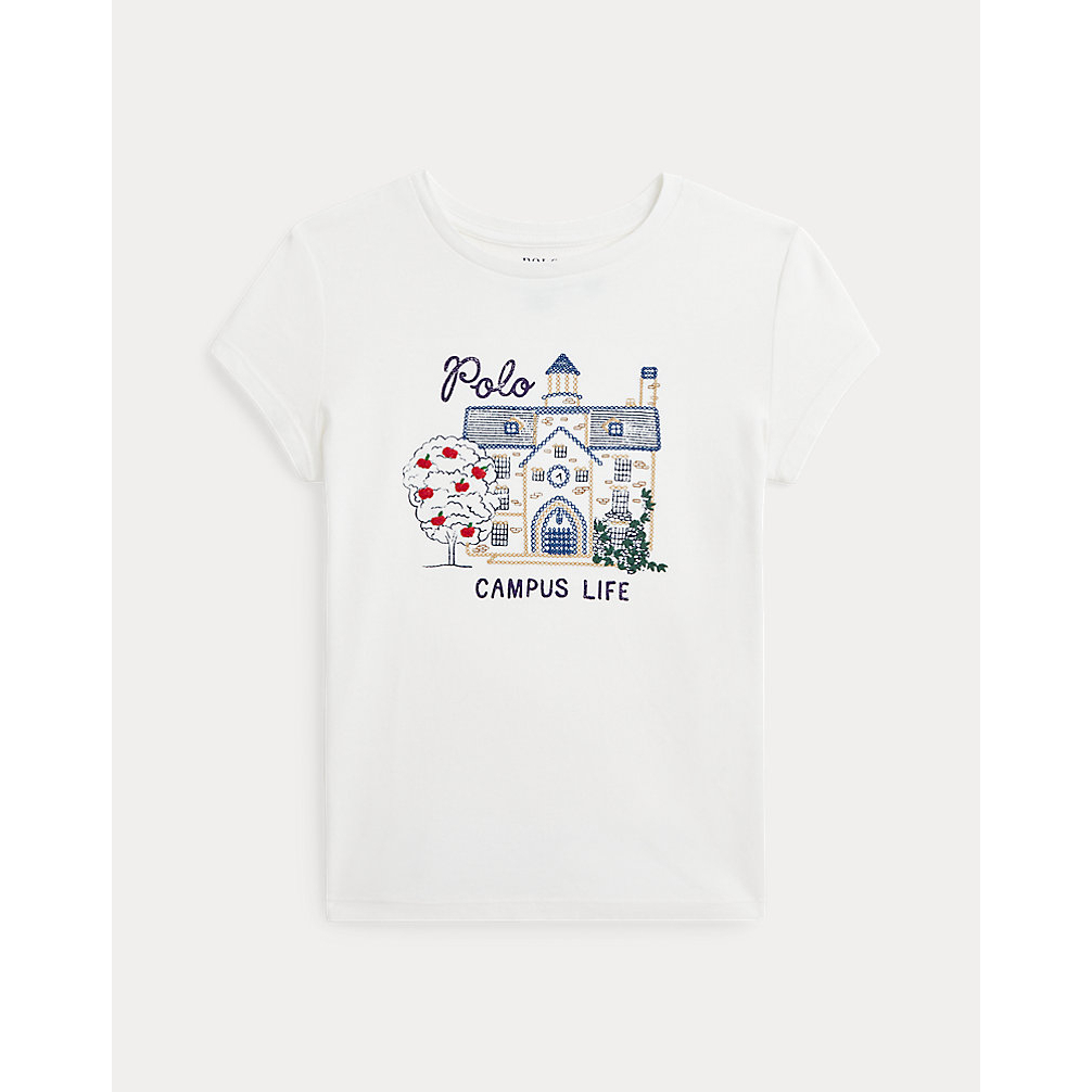 'Campus-Graphic Cotton Jersey Tee' pour Grandes filles